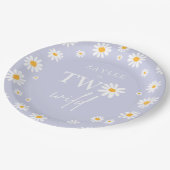 ツワイルドセカンドバースデーパーティーボホレトロデイジー ペーパープレート (アングル)