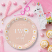 ツワイルドセカンドバースデーパーティーボホレトロデイジー ペーパープレート (パーティー)