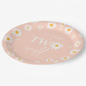 ツワイルドセカンドバースデーパーティーボホレトロデイジー ペーパープレート (アングル)