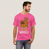 ツワーキーツワークターキー面白ダンス七面鳥感謝祭 Tシャツ (正面フル)