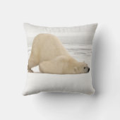 ツンドラに引っ掻き付けるホッキョクグマ凍ってい。 クッション (裏面)