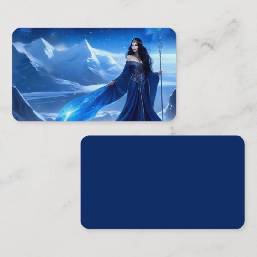 ツンドラ雪の結晶ブックマークの氷の魔女 名刺 (正面/裏面)
