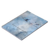 ツン飛んでいるドラスワン芸術的スブルー背景写真 ノートブック (左側)