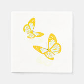 ツーイエロー蝶紙ナプキンス スタンダードカクテルナプキン (正面)
