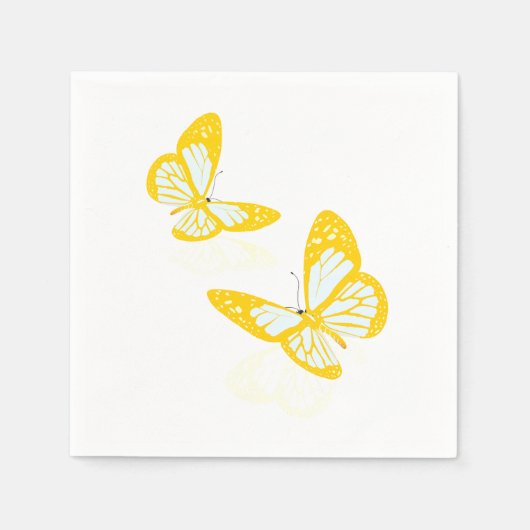 ツーイエロー蝶紙ナプキンス スタンダードカクテルナプキン (正面)