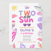 ツーインザサンピンクガールビーチ2ndバースデーパーティー 招待状 (正面/裏面)