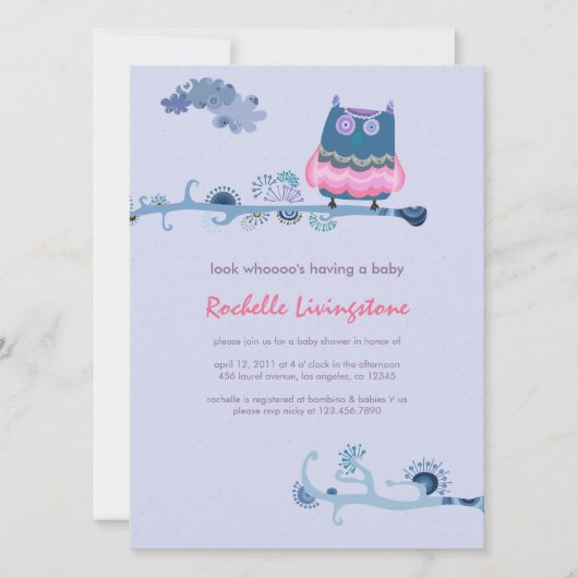 ツーウィットツーハー 男の子ベイビーシャワー招待状 招待状 (正面)