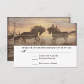 ツーウーズカント素朴リーウエディング出欠の出欠 出欠カード (正面/裏面)