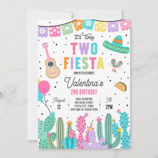 ツーエスタメキシカンフィエスタ第2誕生日パーティー 招待状 (正面)