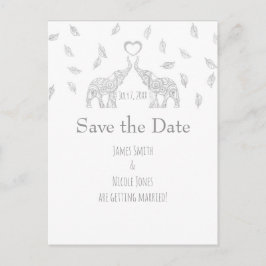 ツーエレファント シルバー フォール ウェディング セーブ ザ デート 案内ポストカード
