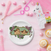 ツーエンジェル絵画ズヴィンテージ ペーパープレート (パーティー)