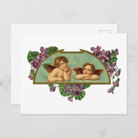 ツーエンジェル絵画ズヴィンテージ ポストカード (正面/裏面)