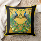 ツーオスインディアンブルーピーコック クッション (ブランケット)