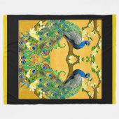 ツーオスインディアンブルーピーコック フリースブランケット (正面(横))