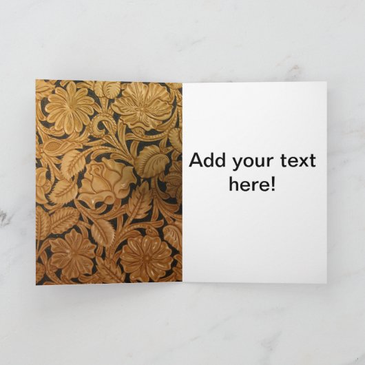 ツーカスタムル付きの革イメージグリーティングカード カード (内部)