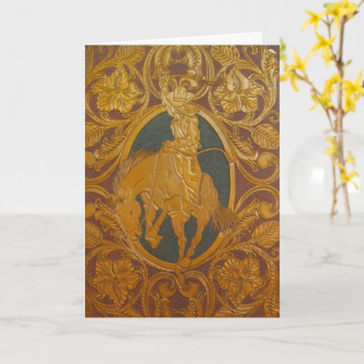 ツーカスタムル付きの革イメージグリーティングカード カード (黄色い花)