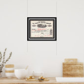 ツーカートン鉄道会社株式証書1918~ ポスター (キッチン)