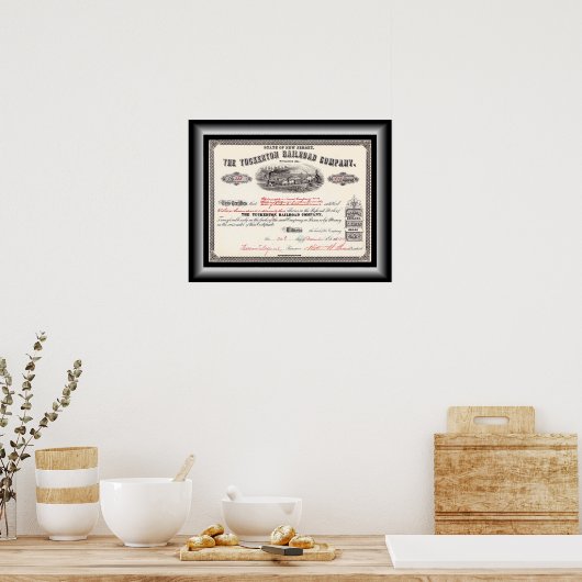 ツーカートン鉄道会社株式証書1918~ ポスター (キッチン)