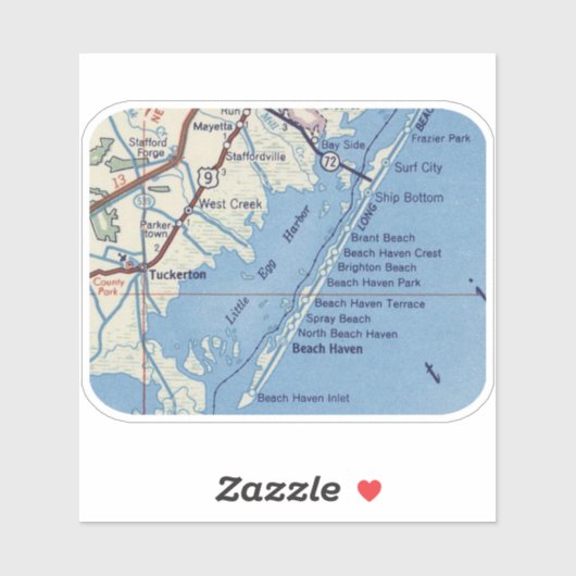 ツーカートンNJヴィンテージの地図 シール (シート)