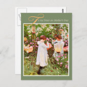 ツーガールズインガーデンヴィンテージ ポストカード (正面/裏面)