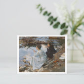 ツーガールズ魚釣りファインアート ポストカード (スタンド正面)