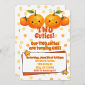 ツーキューティーズ双子のクレメンタイン誕生日 招待状 (正面/裏面)