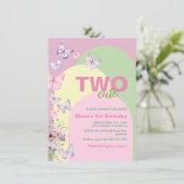 ツーキュートバタフライ誕生日招待状 (スタンド正面)