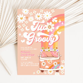 ツーグルービーガールピンクピーチファンデイジー2nd誕生日 招待状