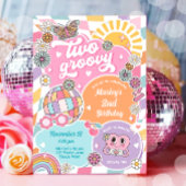 ツーグルービーガールレトロ名門私立校風のバーシティ誕生日 招待状