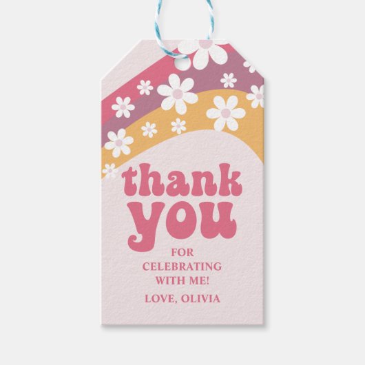 ツーグルービーヒッピーデイジーボホレインボーフリット ギフトタグ (正面)