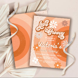 ツーグルービーヒッピーレトロ誕生日パーティー 招待状