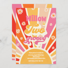 ツーグルービーヒッピー第2誕生日サンシャインデイジー 招待状