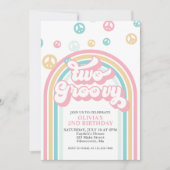 ツーグルービーレトロサマーレインボー招待状 招待状 (正面)