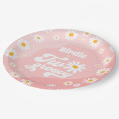ツーグルービー第2誕生日パーティーボホレトロデイジー ペーパープレート (アングル)