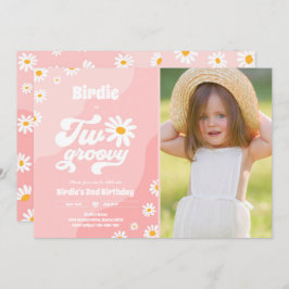 ツーグルービー第2誕生日パーティーボホレトロデイジー 招待状