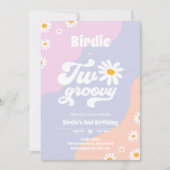 ツーグルービー第2誕生日パーティーボホレトロデイジー 招待状 (正面)