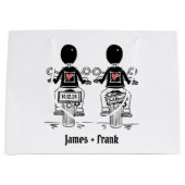 ツーグルームズバイクもしくは自転車に乗る人結婚バイク ラージペーパーバッグ (正面)