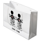 ツーグルームズバイクもしくは自転車に乗る人結婚バイク ラージペーパーバッグ (正面アングル)