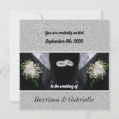 ツーグルームズブラックタックスゲイ結婚ズ 招待状 (正面)