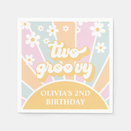 ツーグルーヴィパステルレトロサンシャインデイジーボホ スタンダードカクテルナプキン