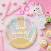 ツーグルーヴィパステルレトロサンシャインデイジーボホ ペーパープレート (パーティー)