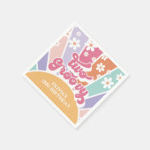 ツーグルーヴィレトロサンシャインレインボーデイジー スタンダードカクテルナプキン (角)