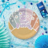 ツーグルーヴィレトロサンシャインレインボーデイジー ペーパープレート (パーティー)