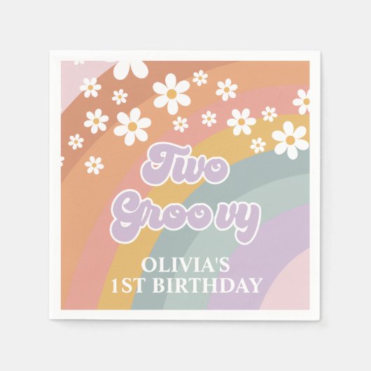 ツーグルーヴィレトロレインボー スタンダードカクテルナプキン (正面)