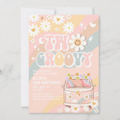 ツーグルーヴィーヴァンセカンドパステルグルーヴィー誕生日 招待状 (正面)