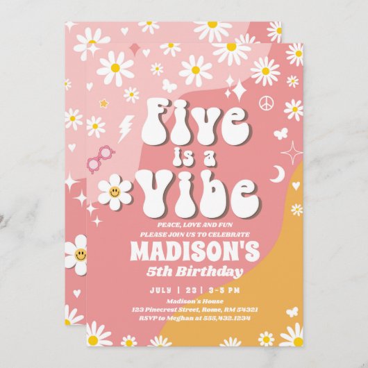 ツーグルーヴィー5th誕生日レインボーピースラブパーティー 招待状 (正面/裏面)