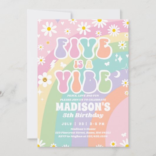 ツーグルーヴィー5th誕生日レインボーピースラブパーティー 招待状 (正面)