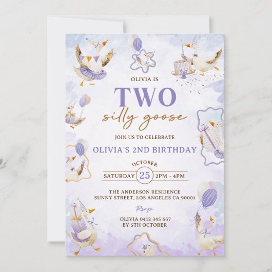 ツーグース間抜け2回目の誕生日パーティの招待状 招待状 (正面)