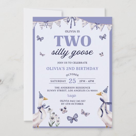 ツーグース間抜け2回目の誕生日パーティの招待状 招待状 (正面)