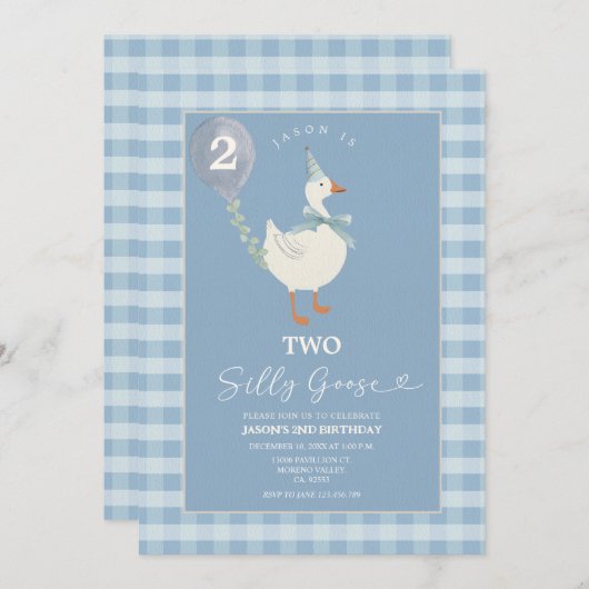 ツーグ間抜けース誕生日招待状 招待状 (正面/裏面)